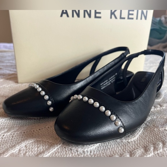 NIB Anne Klein Charma Style Flex Black Flats with Pearl Decor Women’s Size 7 - Picture 12 of 12